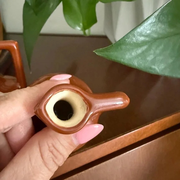 Vintage Miniature Brown & Ivory Ceramic Jugs | Set of 2 | 3.25” H - Picture 5 of 9